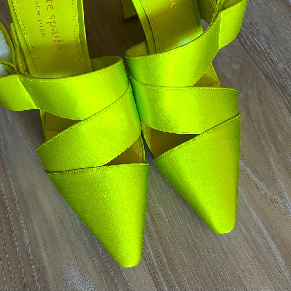 kate spade Bianca Satin Mules Heels - Size 10B (NWOT) - Picture 2 of 7
